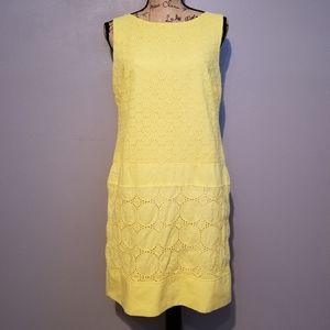 Sandra Darren Yellow Eyelet Dress